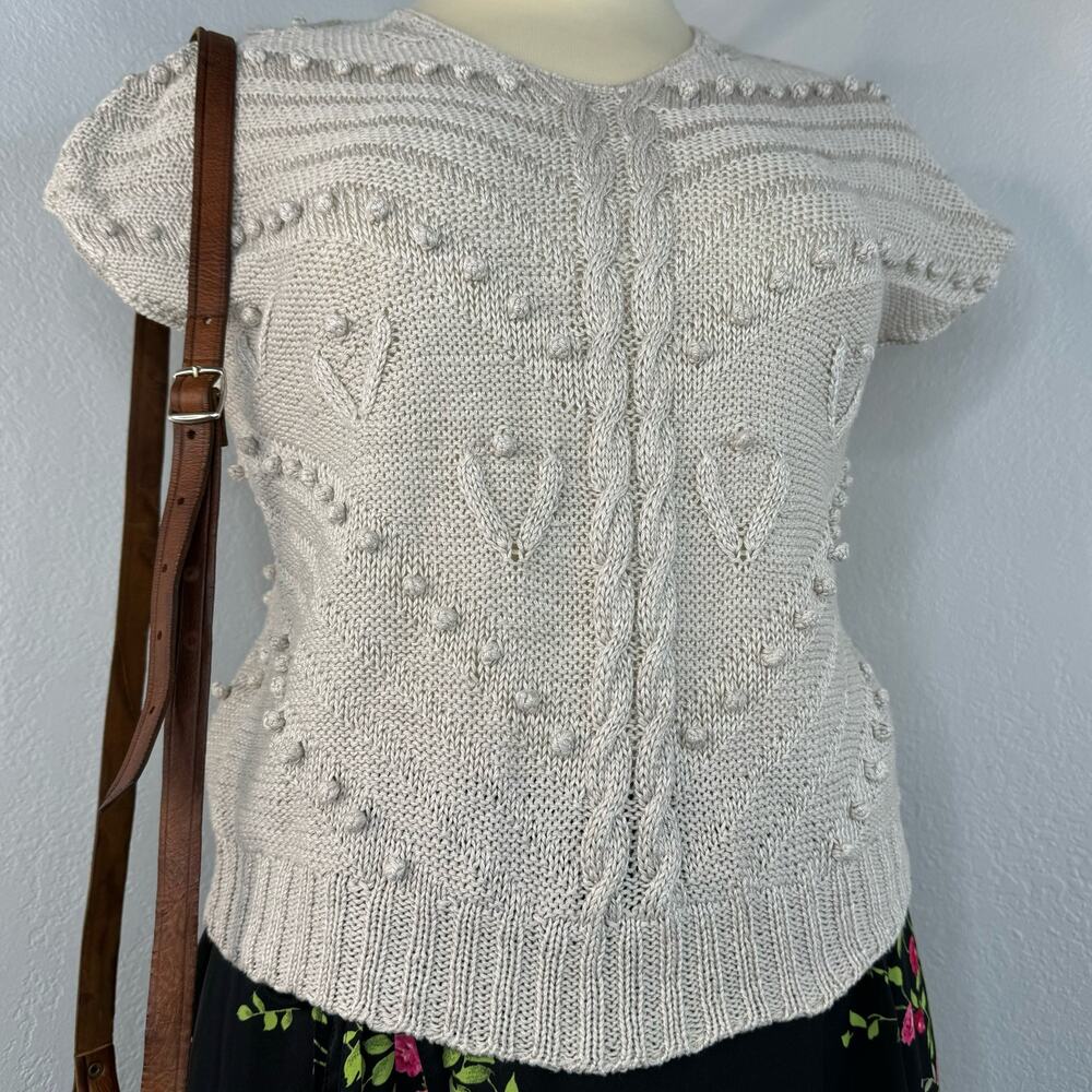 Textured Knit Sweater Top Bando Size Large